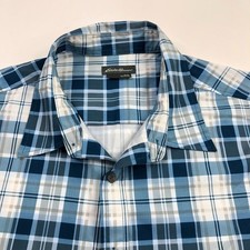Eddie Bauer 2XL Polyester Spandex Camp Hiking Fishing Button Long Sleeve Shirt