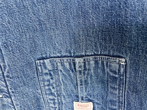 Giacca vintage anni 40 Hercules coperta foderata Chore denim uomo XL invecchiato problemi sottili - Foto 11 di 24