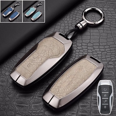 Zinc Alloy Leather Car Key Case Cover For BYD Han Ev Tang Dm Qin PLUS Song Pro
