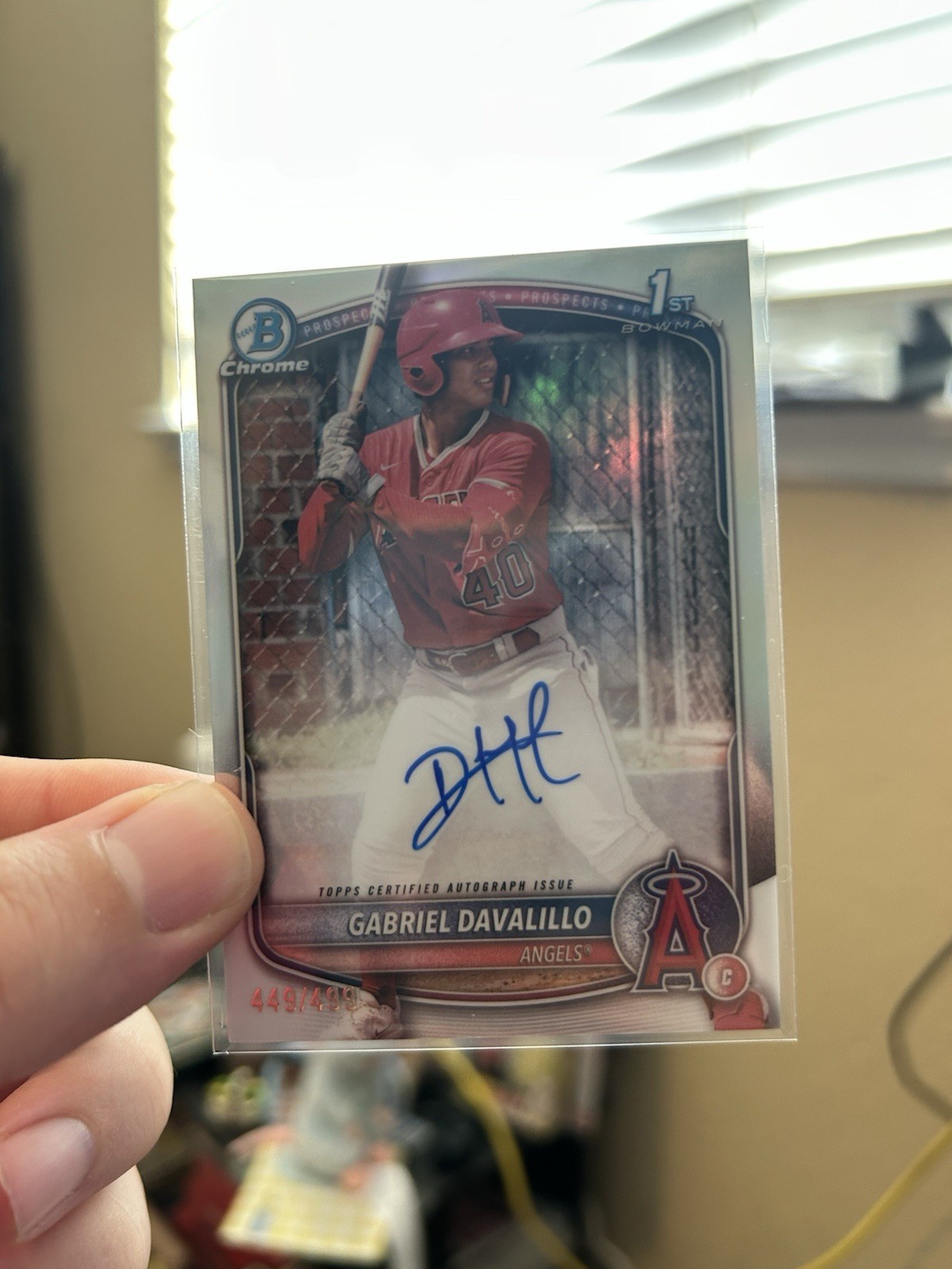 2025 Bowman Chrome Prospect Auto Refractor /499 1st Bowman Gabriel Davalillo