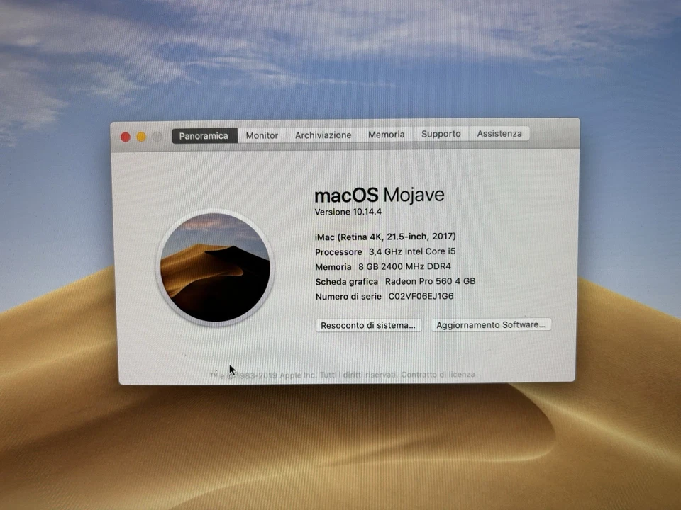 Apple iMac 21,5" (1TB HDD, Intel Core i5, 3,4 GHz, 8GB), 1TB Disco. - Immagine 3 di 3