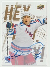 2025-26 UD NY RANGERS CENTENNIAL HEY, HEY, HEY ! AUTO 1:90 PACKS MATTHEW BARNABY