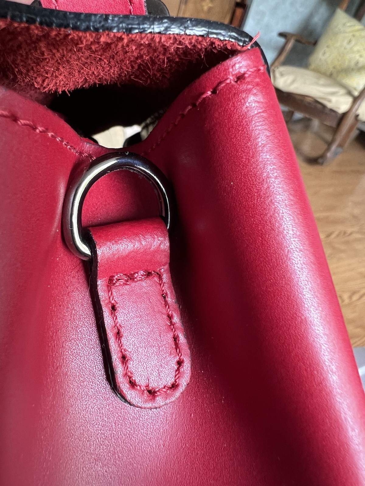 Cielo Celeste Red Leather Convertible Backpack Pu… - image 8