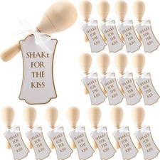 16 Pcs Mini Wooden Maracas for Wedding Wooden Maracas Bulk Maracas with Gift ...