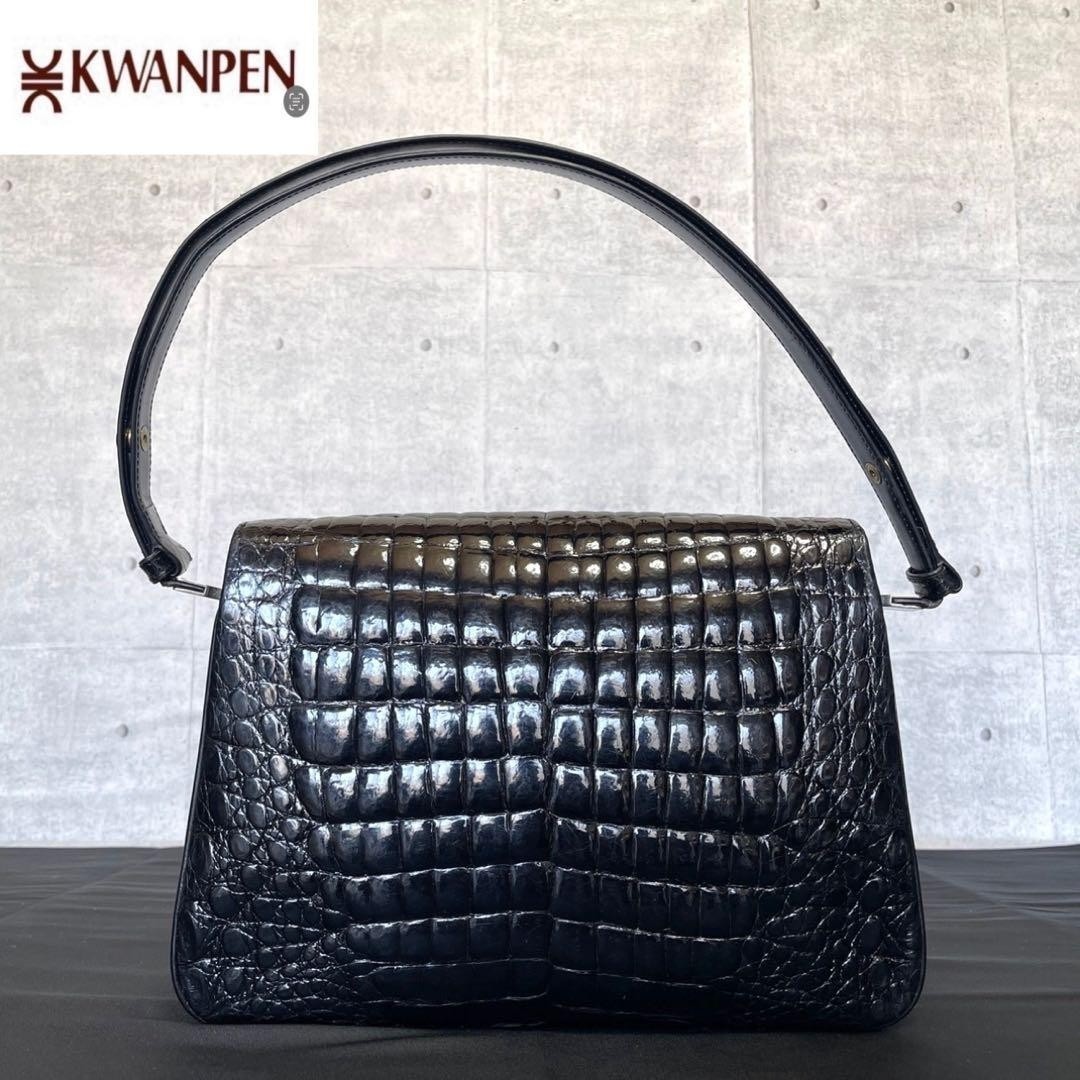 kwanpen ポロサス　クロコダイルバッグ　ブラック　ゴールド　エキゾチック kwanpen ポロサス クロコダイルバッグ ブラック ゴールド エキゾチック