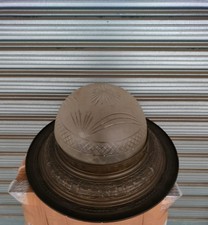 Lampada soffitto ottone Ø45cm con 2 luci e coppe vetro molato Ø25cm