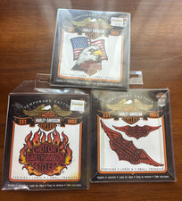Lot of 3 Harley Davidson Temporary Tattoos 1992 Eagle American Flag Wings