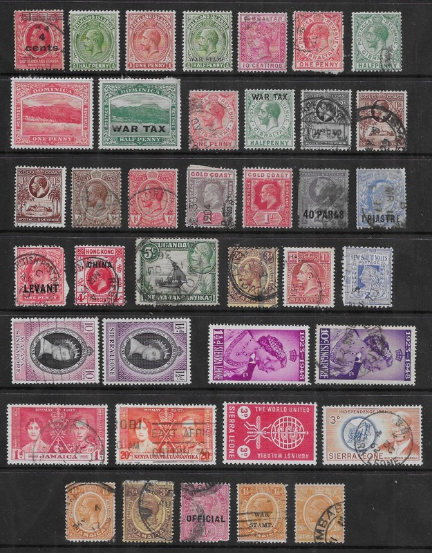 39 British Colonies Stamps from Quality Old Antique Album