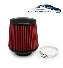 Red 3 76mm High Flow Inlet Dry Air Filter Cone Replacement For Cold Air Intake