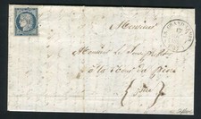 Belle lettre du Grand Lemps pour La Tour de Pin ( 1852 ) avec un n° 4