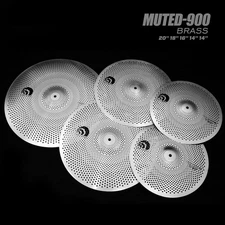 Beatello 5pc muted-900 Brass Low Volume Cymbal Set For Drum Sets &Stacked Cymbal