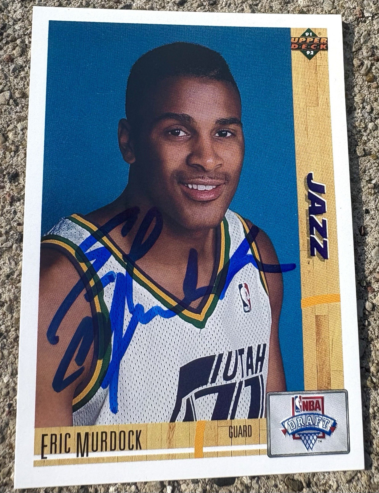 ERIC MURDOCK SIGNED CARD 91-92 Upper Deck UTAH JAZZ