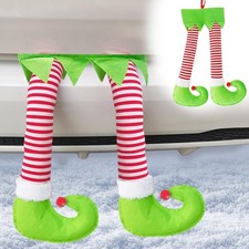 PAMASE Elf Leg for Car Trunk - Christmas Decoration, Rear Green Boots