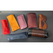 Lot of 7 Eyeglass  Sunglass Cases Hard Shell Assorted Colors Styles Travel