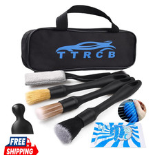 7PCS Car Detailing Brush Set, Ultra Soft Boars Hair Car Interior Detailing