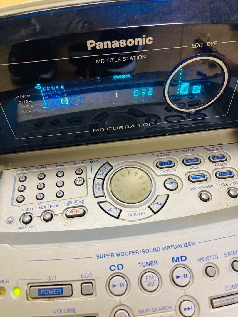 Panasonic MD COBRA TOP ポータブルCDプレーヤー Panasonic RX‑MDX7 Cobra‑Top MD/CD Boombox – Tested & Working