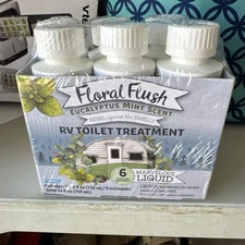 Camco 41482 Floral Flush RV Toilet Treatment Singles, Eucalyptus Mint Scent -