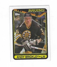 1990-91 TOPPS ANDY BRICKLEY #88 BOSTON BRUINS