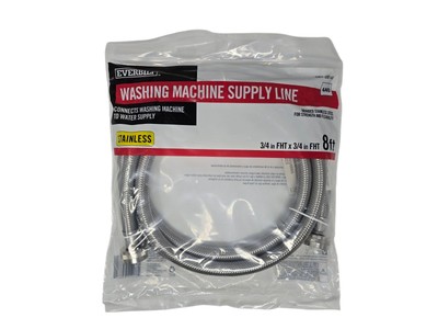 Everbilt 3/4'' FHT x 3/4'' FHT x 96'' Stainless Steel Washing Machine Supply Line