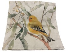 Yellow Bird Nature Garden Linen Throw Pillow Cover Home Decor 18x18  