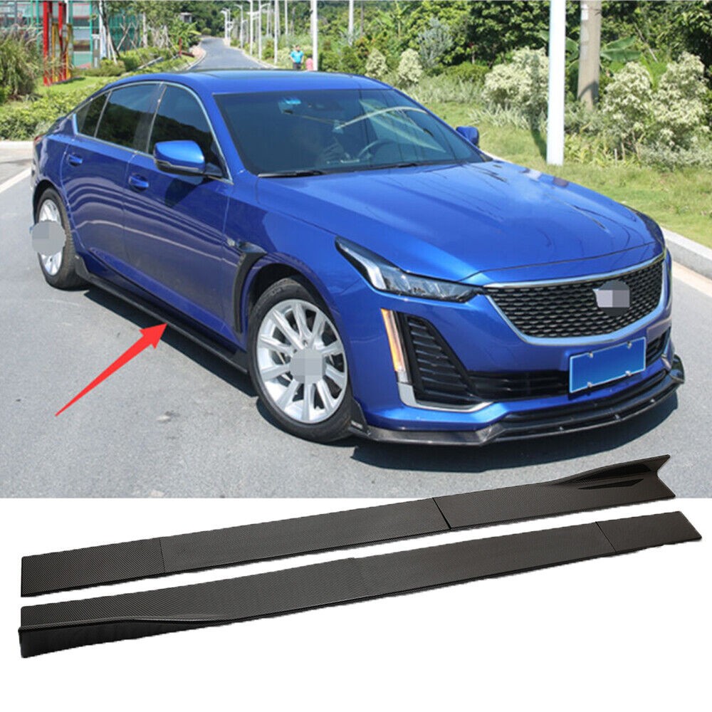 Carbon Fiber 86.6inch Side Skirt Extensions Rocker Panel For Bentley Continental