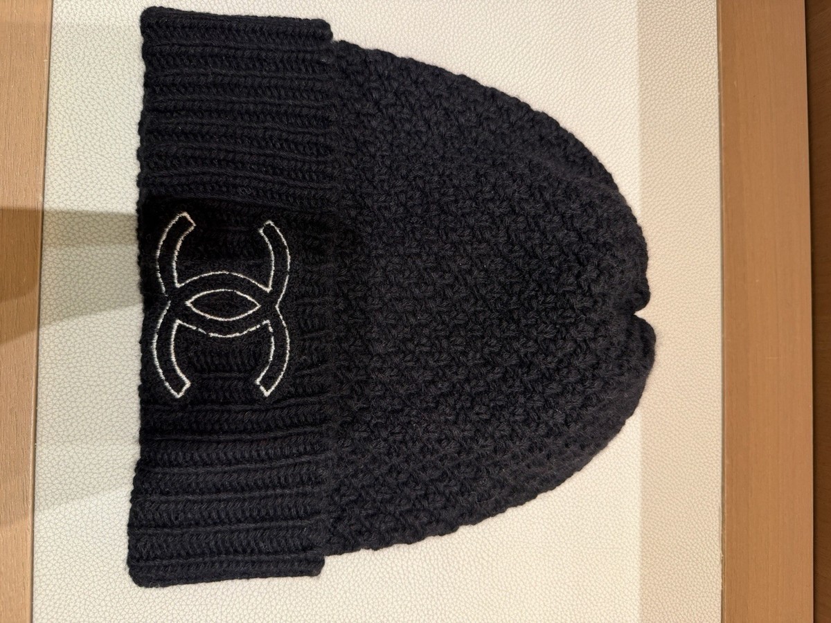 Chanel 2022 Interlocking CC Logo Cashmere Beanie NWT | eBay