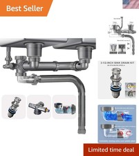 Double Sink Drain Kit Space Saving Kitchen Sink Drain Kit Expandable Flexible...