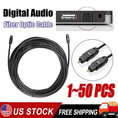 6FT Digital Fiber Optic Audio Cable Cord Optical TosLink for TV DVD AMP USA LOT