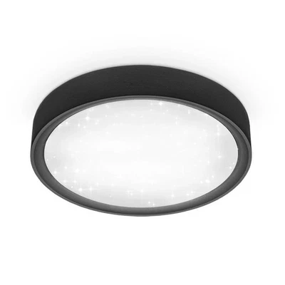LED Deckenleuchte Schwarz rund Ø25cm 12W 1200lm Lampe Neutral4000K Sternenhimmel - Bild 1 von 4