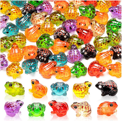 60PCS Glow-in-the-Dark Mini Resin Frog Figurines, Tiny Frogs for Garden Decor