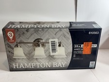 Hampton Bay Ashhurst 3-Light Brushed Nickel Vanity Light New 610 563