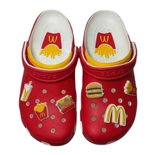McDonald's X Crocs Classic Clogs Red Unisex French Fries Burger Shake New