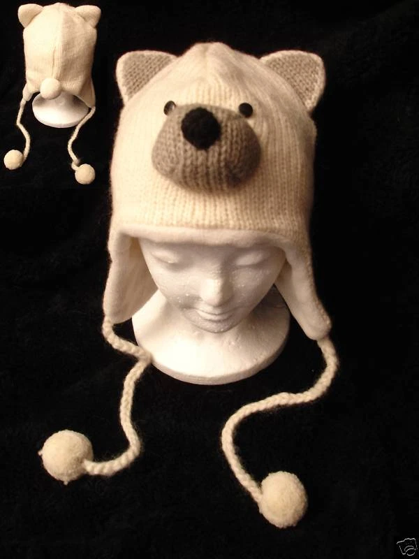 deLux POLAR BEAR HAT knit ADULT plunge costume FLEECE LINED gray white men women
Opens in a new wind