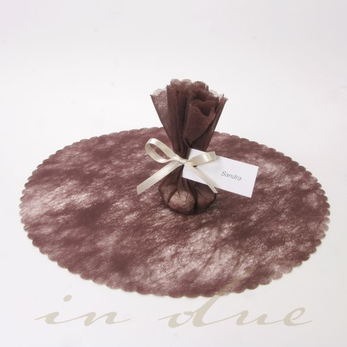 100 Mandelkreise braun für Hochzeitsmandeln Tüllkreise - Bild 1 von 1