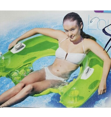 2 - INTEX LOUNGE SIT 'n FLOAT with 2 Cup Holders Inflatable Adult Water Chair