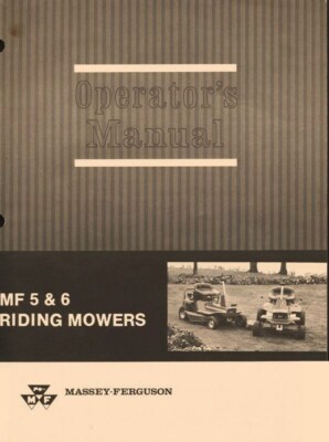 Massey Ferguson MF 5 MF 6 MF5 MF6 Riding Mower Operators Manual