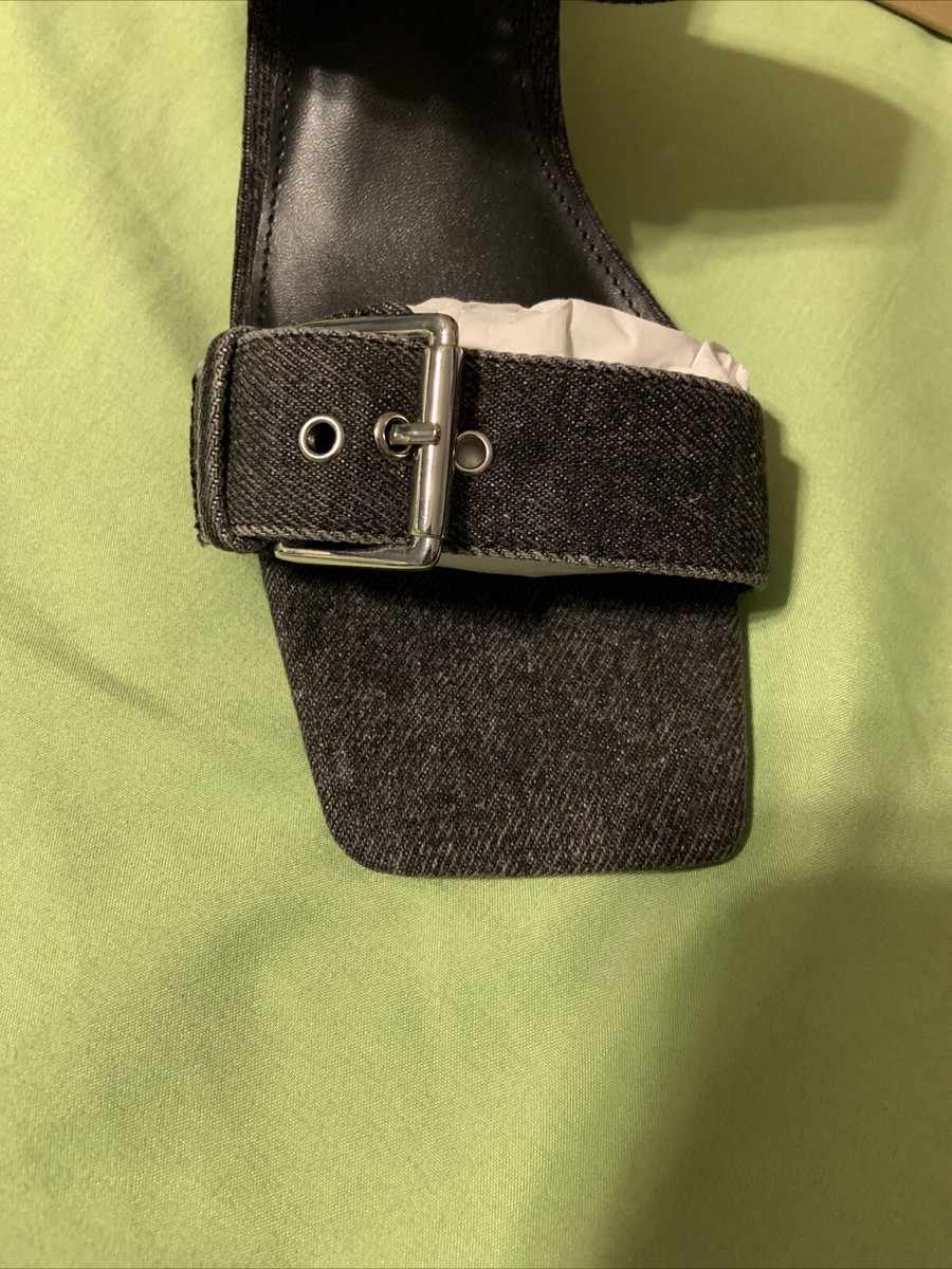 Steve Madden Ladies Menna Buckle Denim Sandals Size 10 | eBay