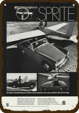 1969 AUSTIN HEALEY SPRITE CONVERTIBLE SPORTS CAR Vintage Look DECORATIVE METAL S