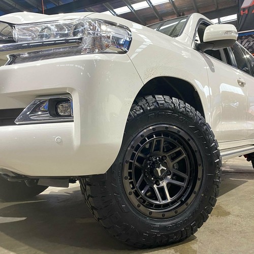 17" Wheels Fits Triton Pajero Sport 17x8.5 HARTES METAL BEAST Black Dark Tint - Picture 8 of 12