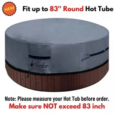 83" Round Hot Tub Pool Spa Cover Cap Heavy Duty UV Sun Protector Water Resistant