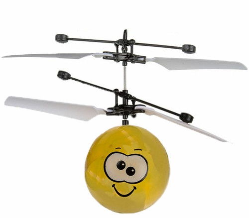 FLIEGENDER HELICOPTER BALL MINI INFRAROT  SMILEY  - Bild 3 von 6