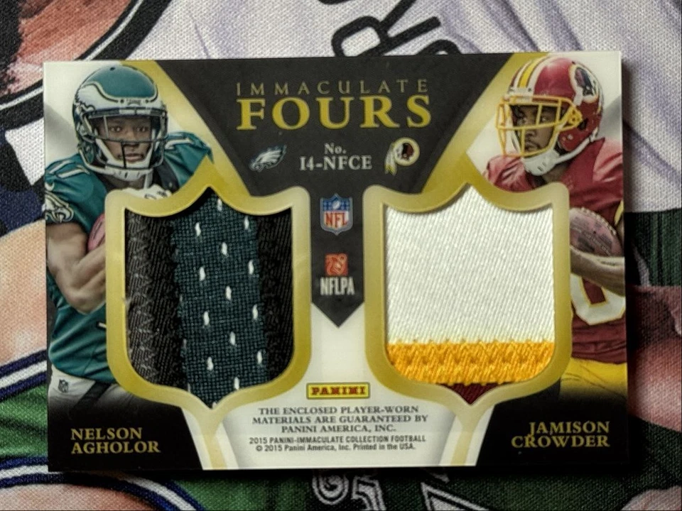 2015 Panini Immaculate Fours Patches Odell Beckham Crowder Agholor RC 08/15 New - Image 2 of 2