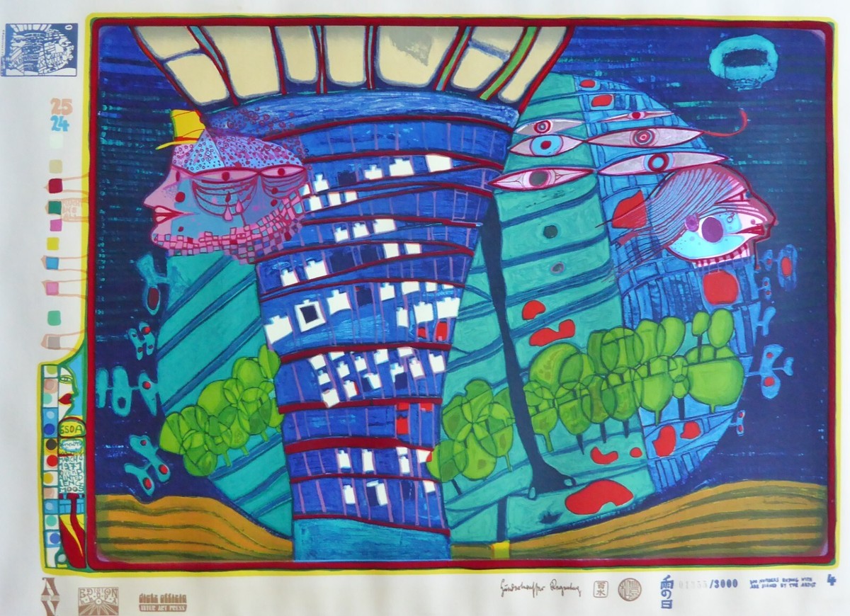【古本洋書・おまけ付き】Hundertwasser Friedensreich Hundertwasser FLUCHT INS ALL (Escape into Space