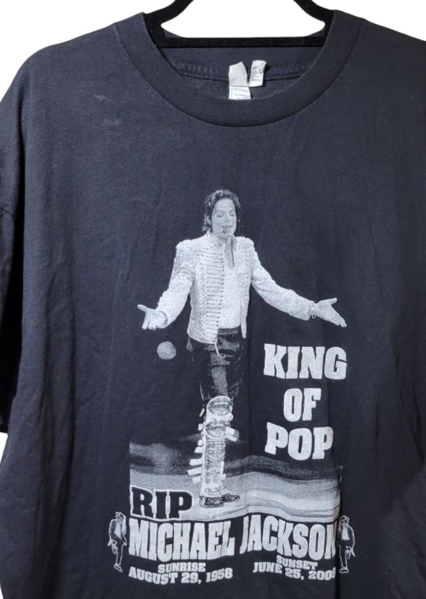 Michael Jackson king of pop Rip Memorial T Shirt Black 2XL | eBay
