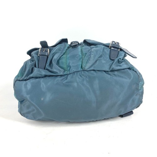 PRADA backpack bag triangle logo triangle logo plate Backpack Nylon blue - Picture 5 of 17