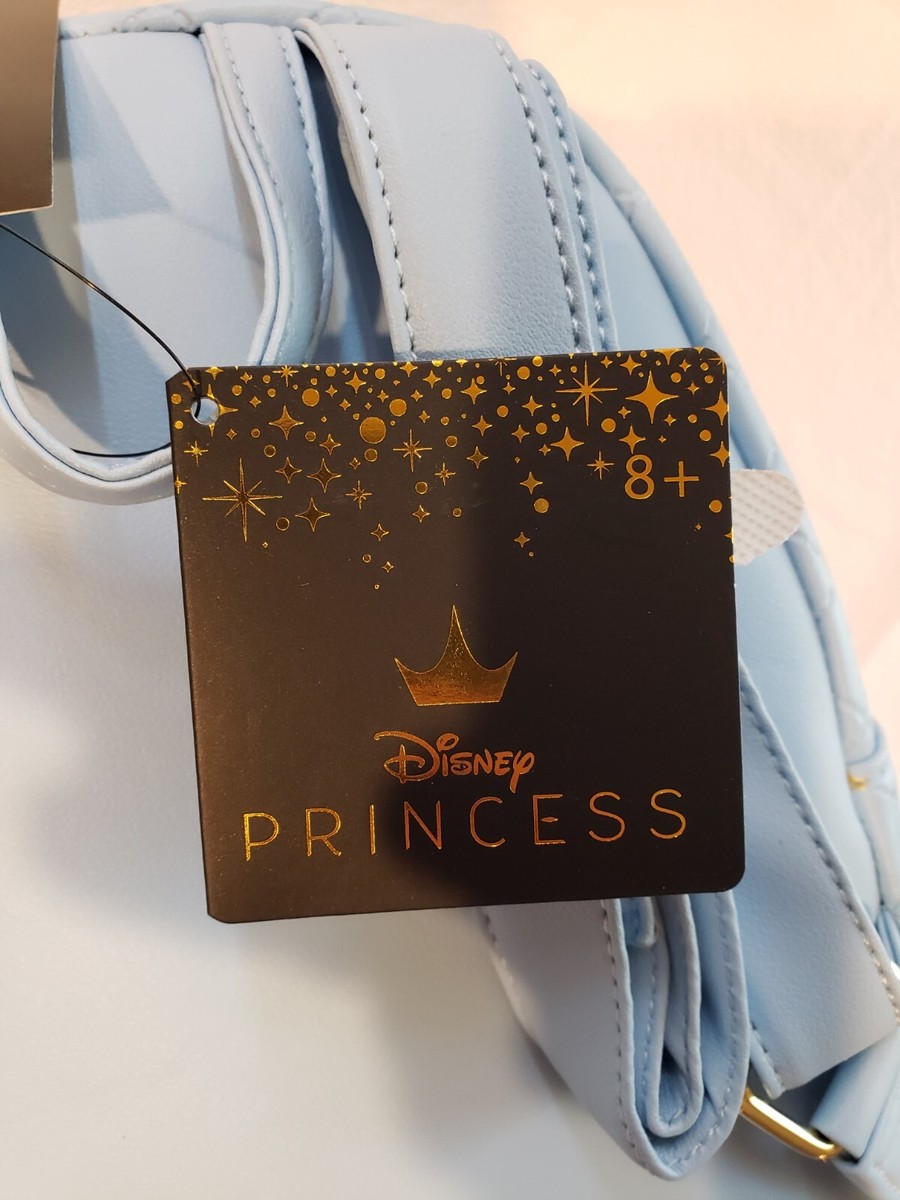 New Loungefly Disney Cinderella Castle Quilted Blue Mini  display picture 1
