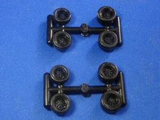 (2) Sets of ROAD RACE REPLICAS BLACK WIRE WHEELS/TIRES  AURORA  T-JET DASH JL