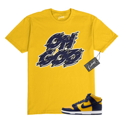 Dunk Michigan 2025 Varsity Maize Yellow Midnight Navy T Shirt Match ONGOD