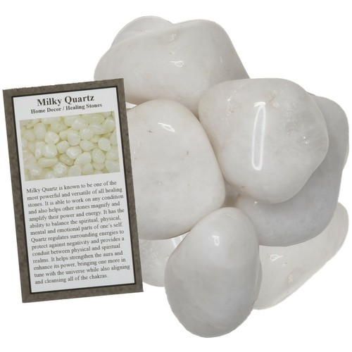 Piedras caídas de cuarzo lechoso de 3 libras - Grado 1 - XXLarge - 1,75" a 2,5" promedio - Imagen 2 de 3