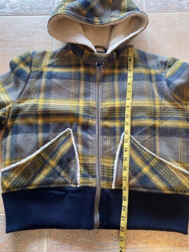 Lei Womens Cropped Hooded Flannel Quilted Coat Jacket XL Zip Up - Picture 3 of 9